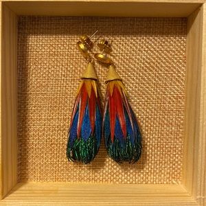 Brackish Pheasant and Peacock Feather Earrings